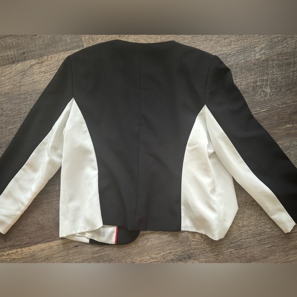 Vince Camuto Black White Colorblock Women’s tailored open jacket Blazer 12‎ - Picture 4 of 6